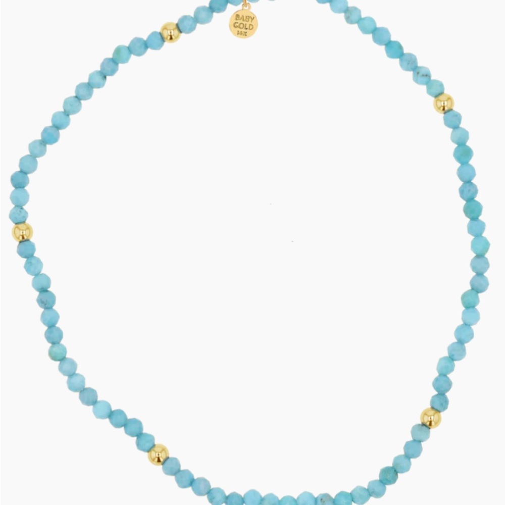 Baby Gold 14k turquoise stretch bracelet